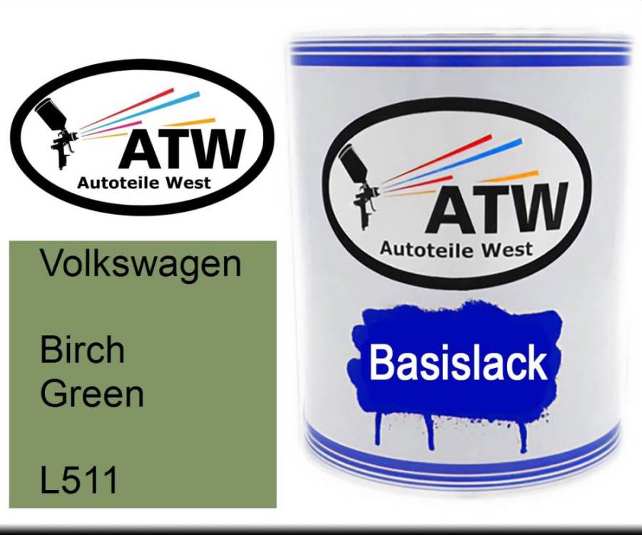 Volkswagen, Birch Green, L511: 1L Lackdose, von ATW Autoteile West.